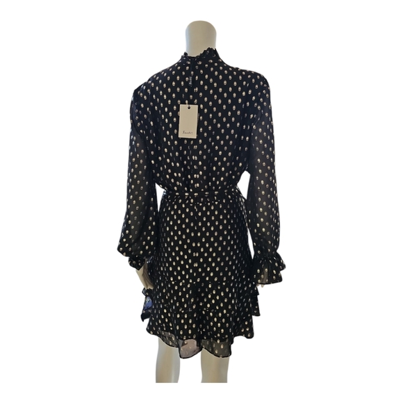 Bardot Metallic Dot Shirt Dress 8/Medium NWT - Picture 3 of 9